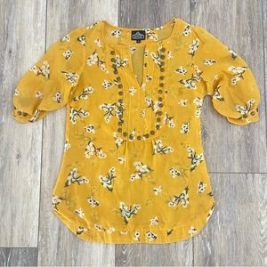 Floral bronze brad embellished Angie Top